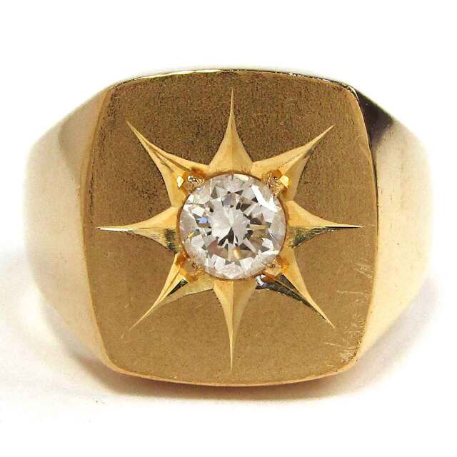 レディースリング 印台（ダイヤモンド） K18 15.5号 - TAN2500088