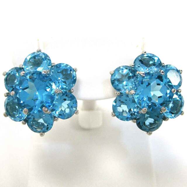 ピアス ブルートパーズ K14WG W13.5*H15.5mm - TAN2500163