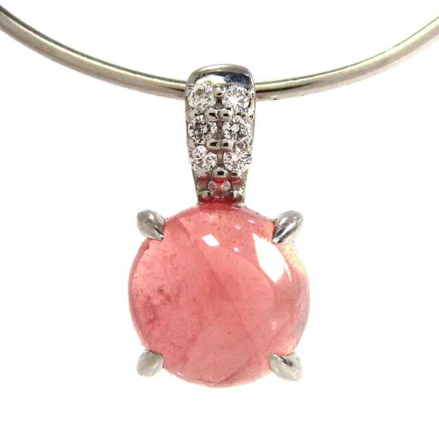 レディースペンダント ロードクロサイトダイヤ Pt950 W7*H12.7mm(穴1*2mm) - TAN2600008