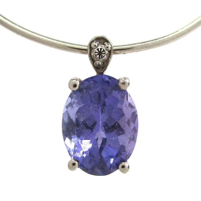 レディースペンダント タンザナイトダイヤ Pt950 W6*H11.1mm(穴1*3mm) - TAN2600015