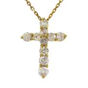 レディースネックレス ダイヤモンド/クロス K18 トップW11.8*H15.5mm - TAK2501225