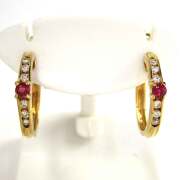 ピアス ルビーダイヤ K18 径約15mm 幅2mm - TAK2600021