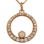 レディースネックレス サークレットダイヤ K18 トップW18.3*H24.6mm(バチカン含) - TAN2300227