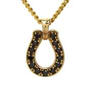 ネックレス ブラックダイヤ/ホースシュー K18 トップW8.9*H13.5mm - TAN2600038