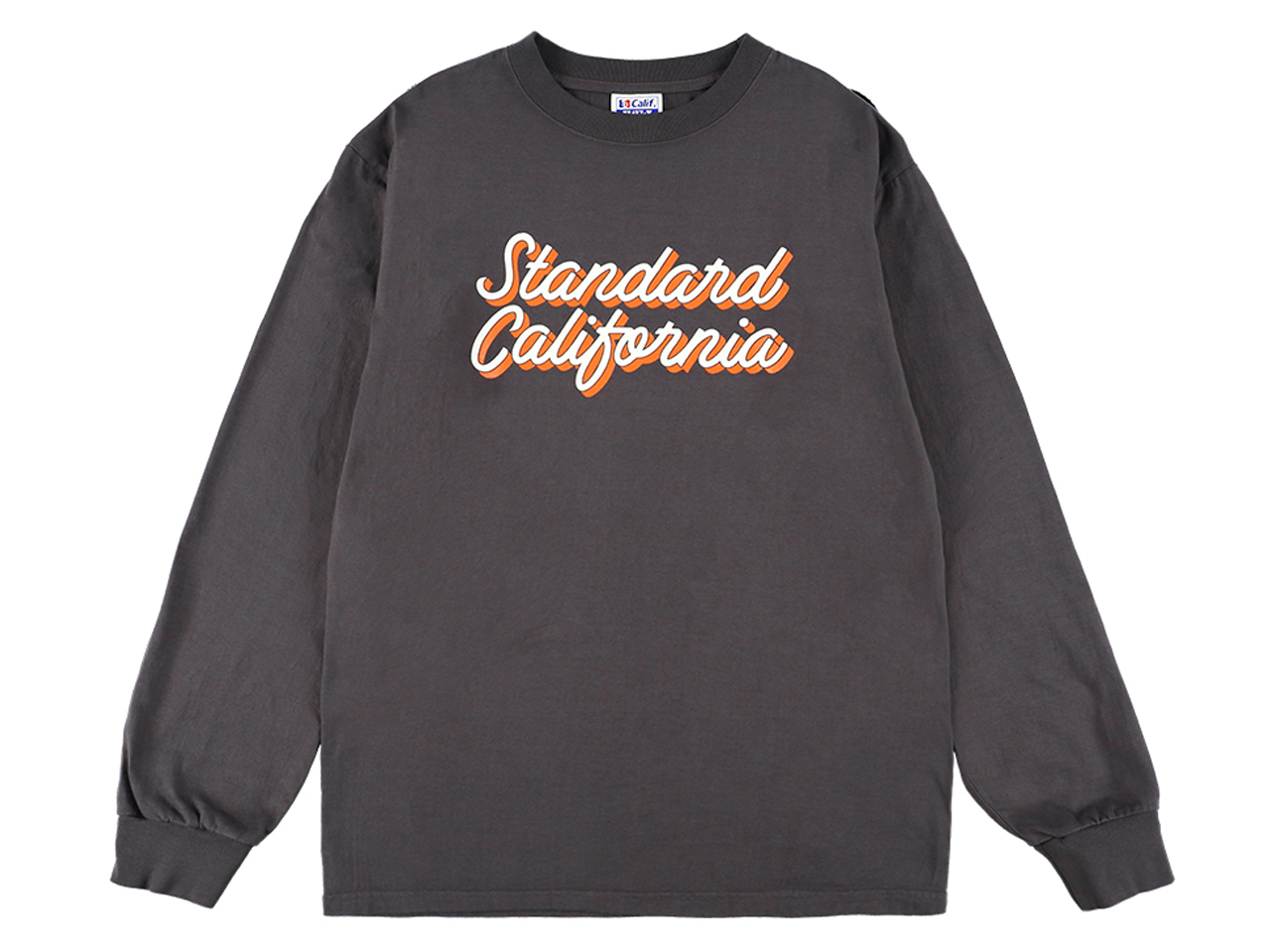 【送料無料】STANDARD CALIFORNIA HEAVYWEIGHT MODERN TWIST SIGNS LOGO LONG SLEEVE T-SHIRT CHARCOAL