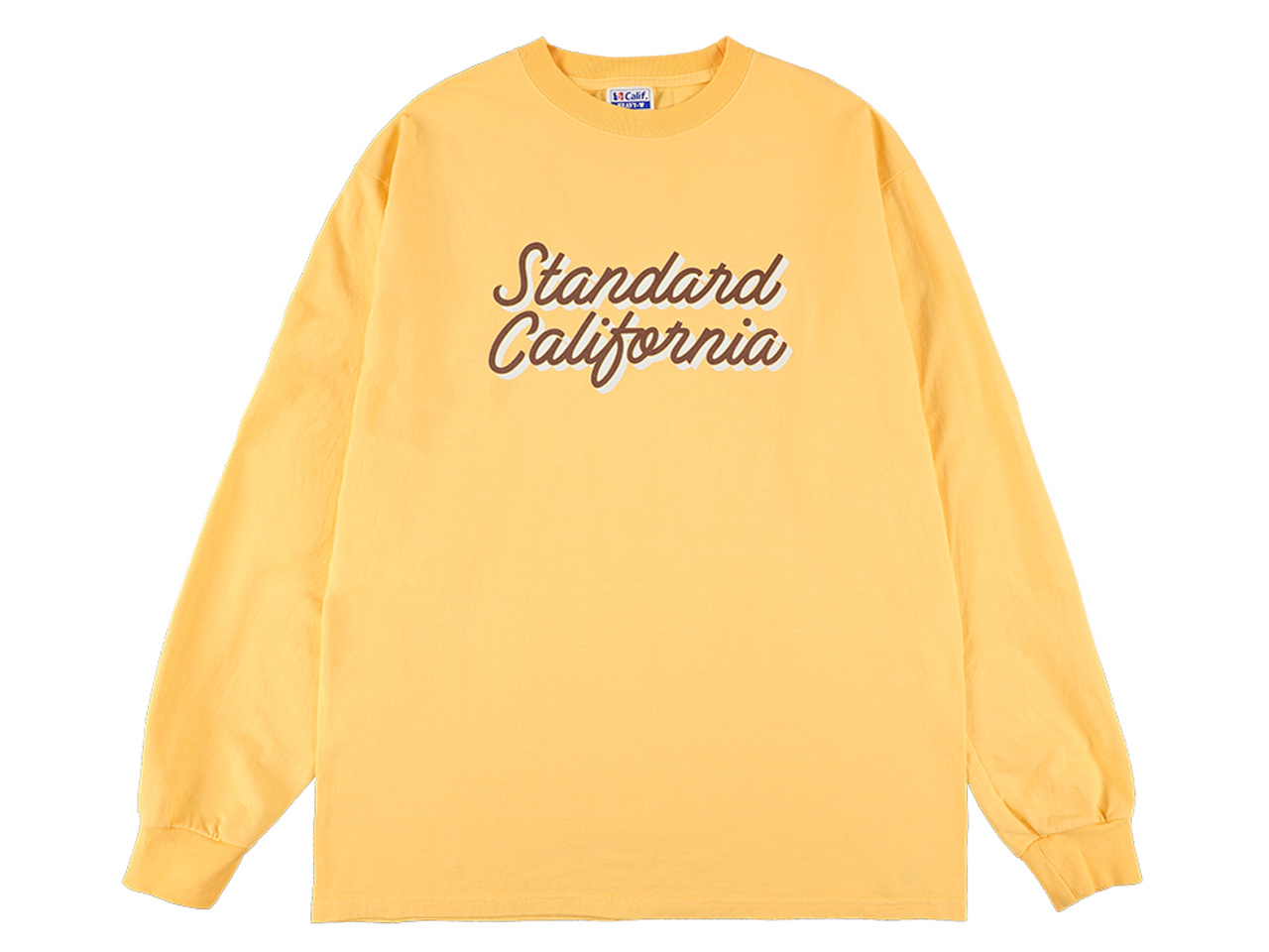 【送料無料】STANDARD CALIFORNIA HEAVYWEIGHT MODERN TWIST SIGNS LOGO LONG SLEEVE T-SHIRT YELLOW