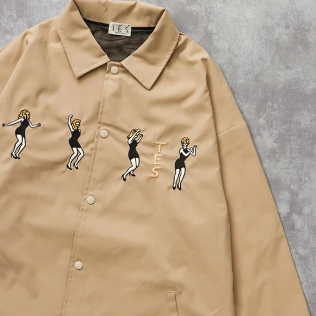 【送料無料】The Endless Summer TES CALIFORNIA GOGO DANCER EMB COACH JACKET BEIGE
