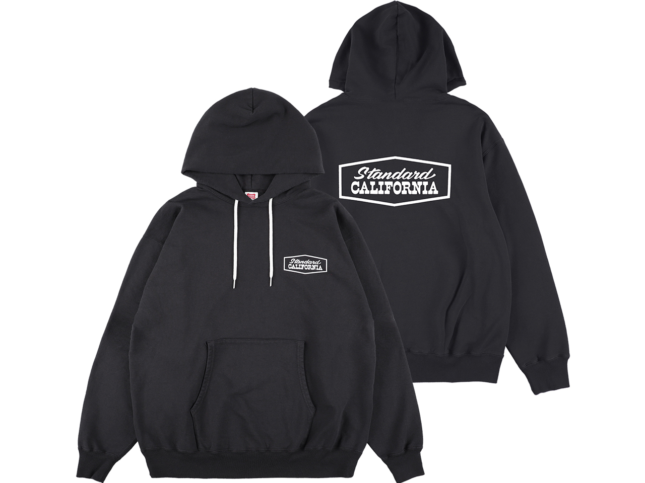 【送料無料】STANDARD CALIFORNIA US COTTON STADIUM LOGO HOOD SWEAT BLACK