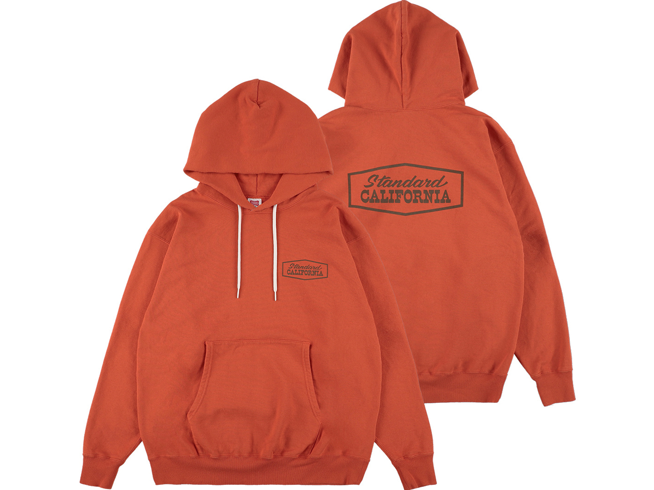 【送料無料】STANDARD CALIFORNIA US COTTON STADIUM LOGO HOOD SWEAT ORANGE