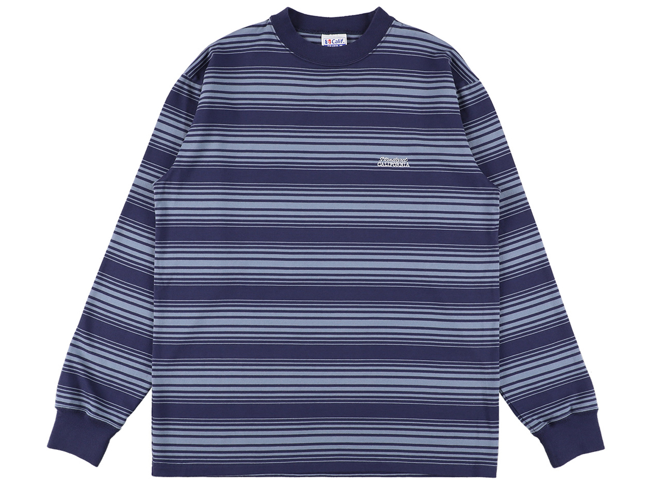 【送料無料】STANDARD CALIFORNIA HEAVYWEIGHT BORDER LONG SLEEVE T-SHIRT BLUE