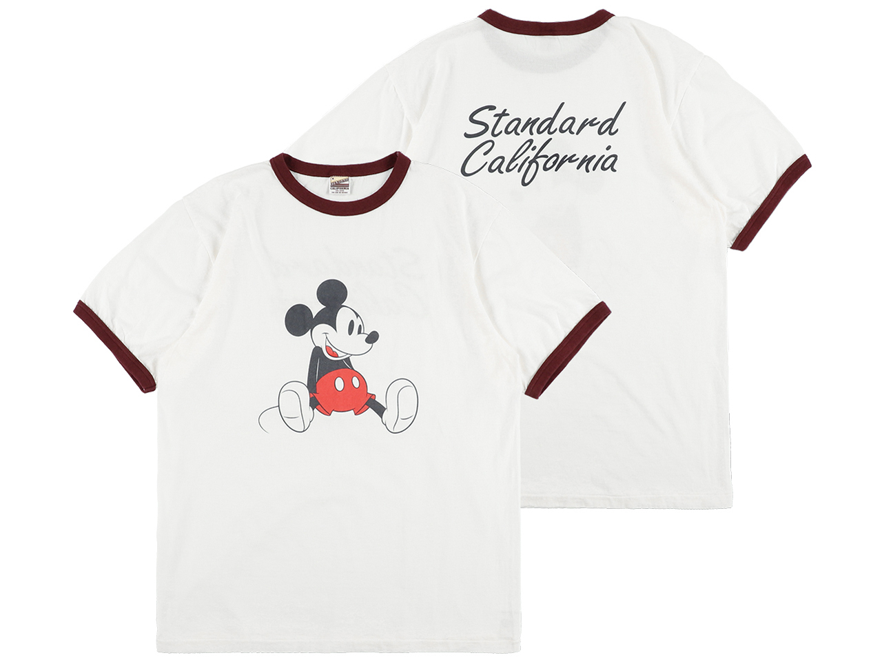 【送料無料】Disney / STANDARD CALIFORNIA RINGER T-SHIRT WHITE/BURGUNDY