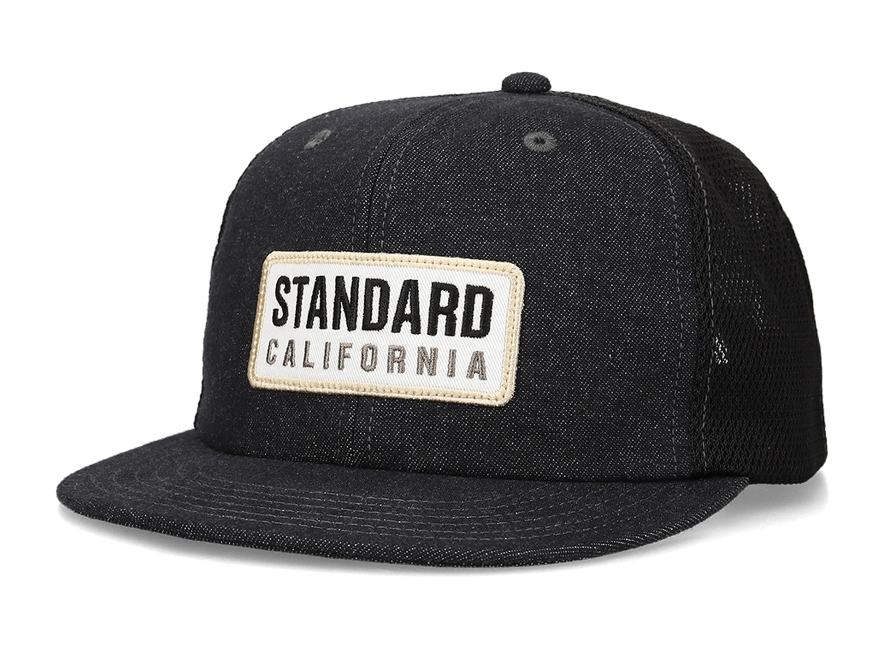 STANDARD CALIFORNIA BOX LOGO PATCH DENIM MESH CAP BLACK