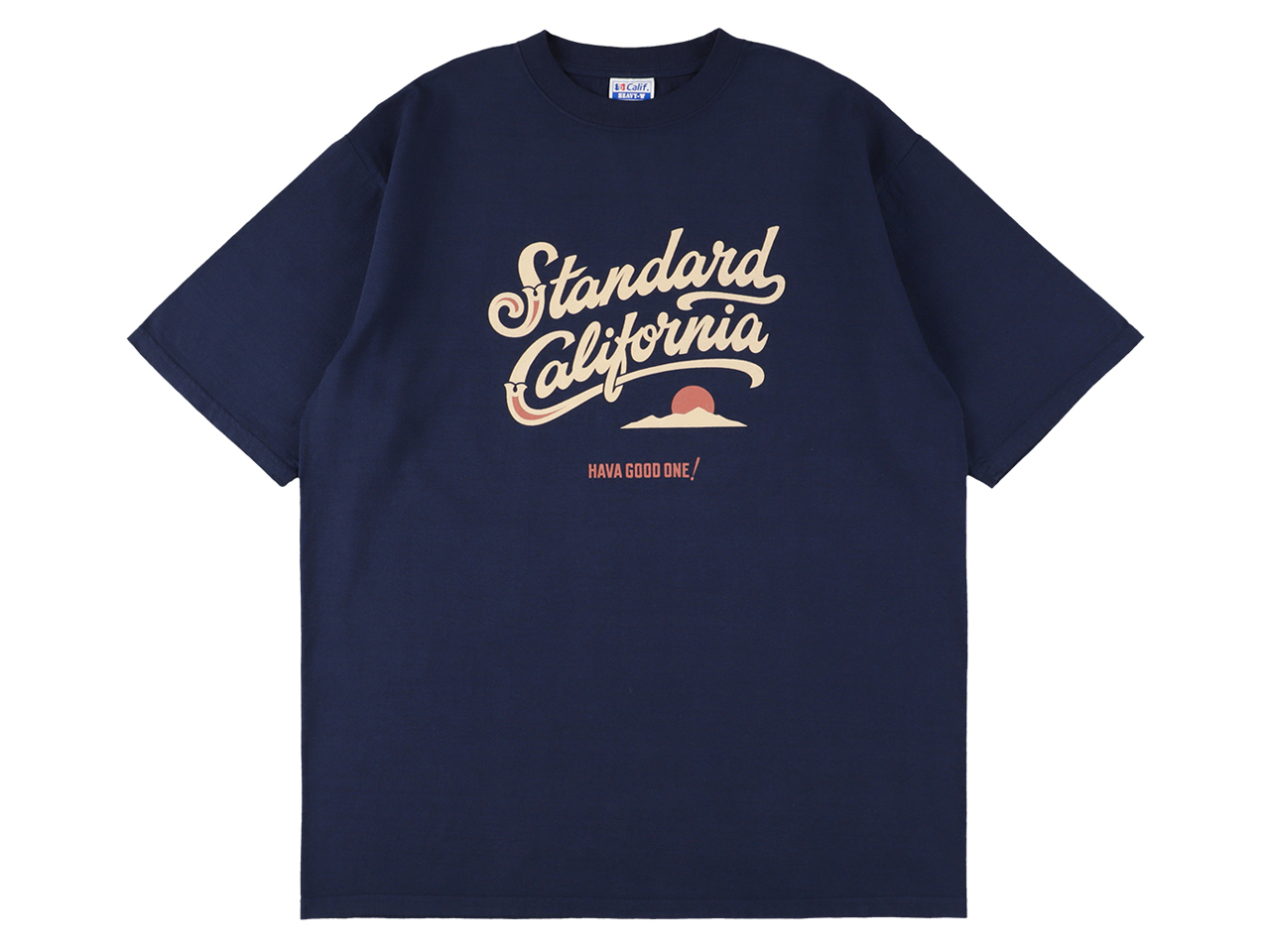 【送料無料】STANDARD CALIFORNIA HEAVYWEIGHT MODERN TWIST SIGNS LOGO2 T-SHIRT NAVY