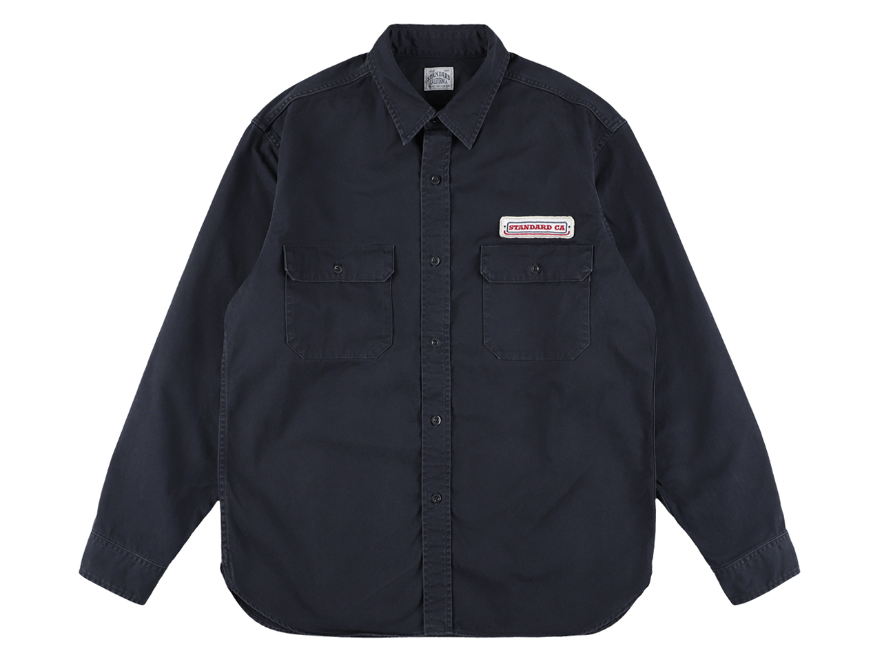 【送料無料】STANDARD CALIFORNIA LOGO PATCH WORK SHIRT VINTAGE WASH NAVY