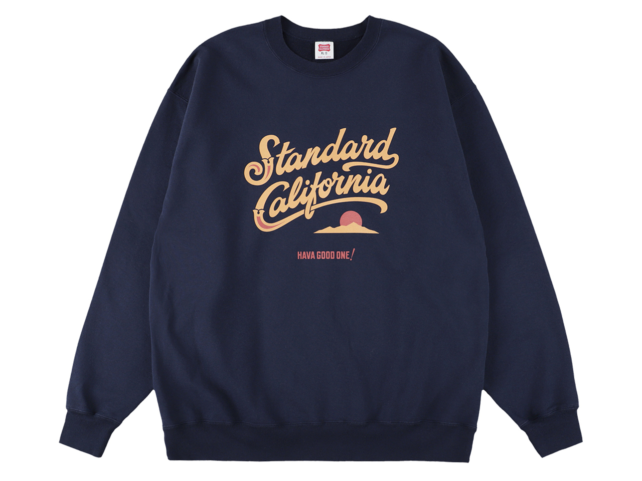 【送料無料】STANDARD CALIFORNIA US COTTON MODERN TWIST SIGNS LOGO2 SWEAT NAVY
