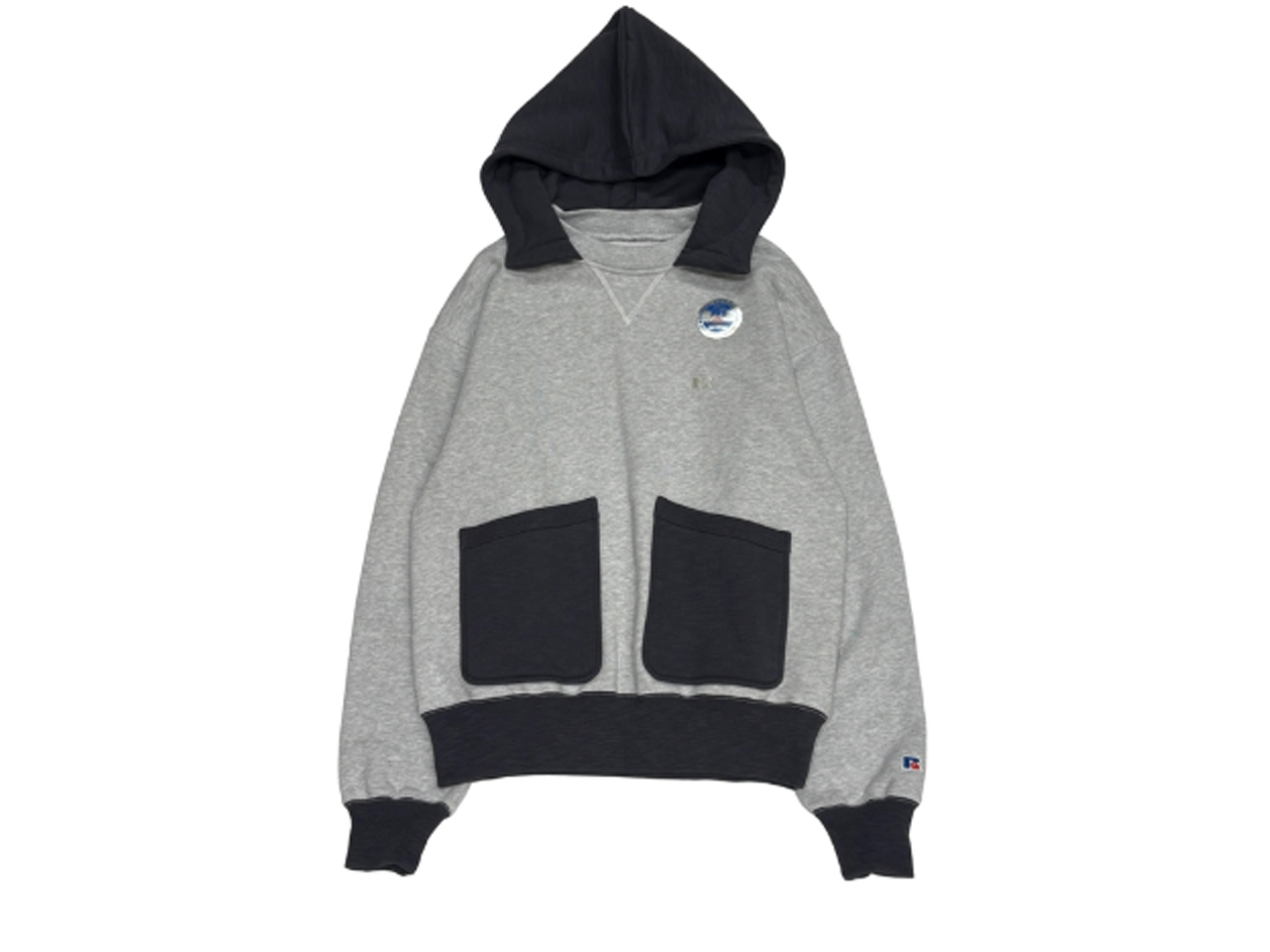 【送料無料】RUSSELL ATHLETIC Pro Cotton Slub Loopback Terry Brushed Two Tone Sweat Hoodie Ash Gray