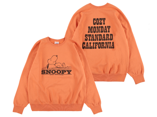【送料無料】SNOOPY / STANDARD CALIFORNIA COZY MONDAY CREW SWEAT ORANGE