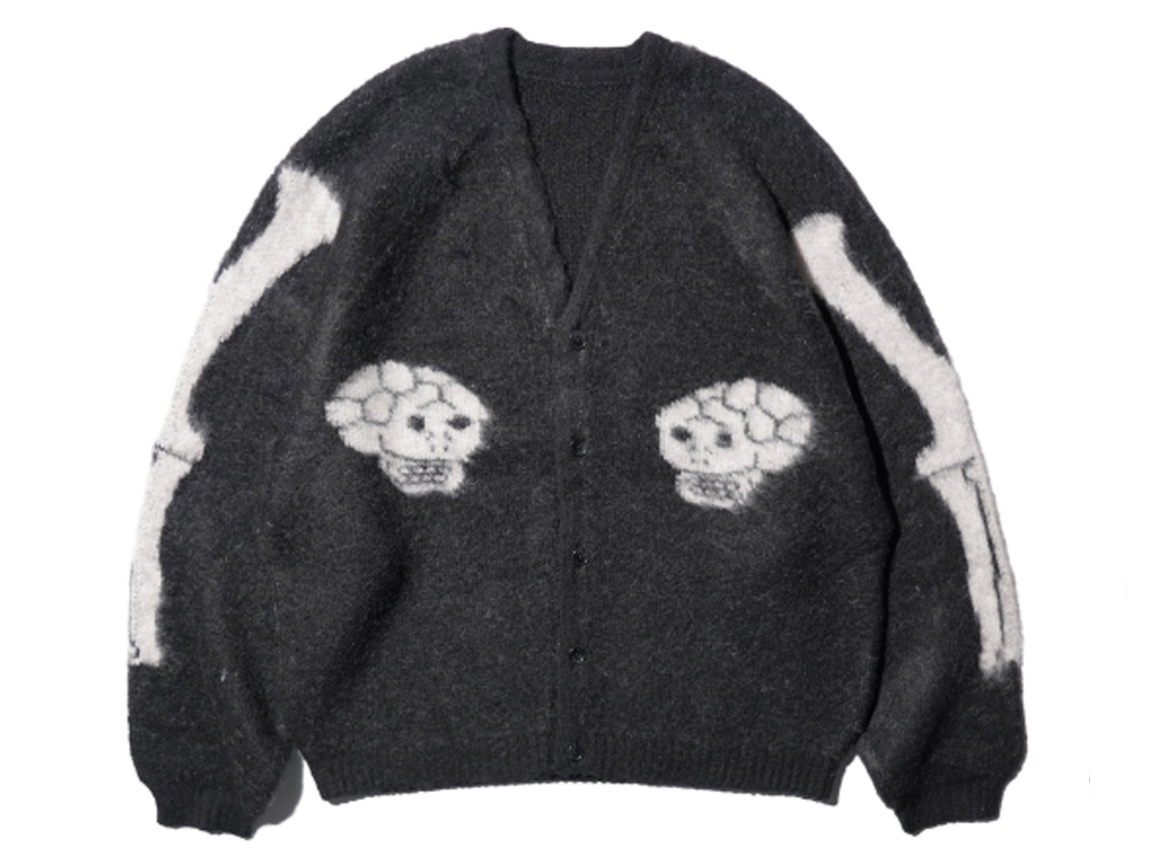 【送料無料】THRIFTY LOOK RAGLAN JACQUARD CARDIGAN SKULL