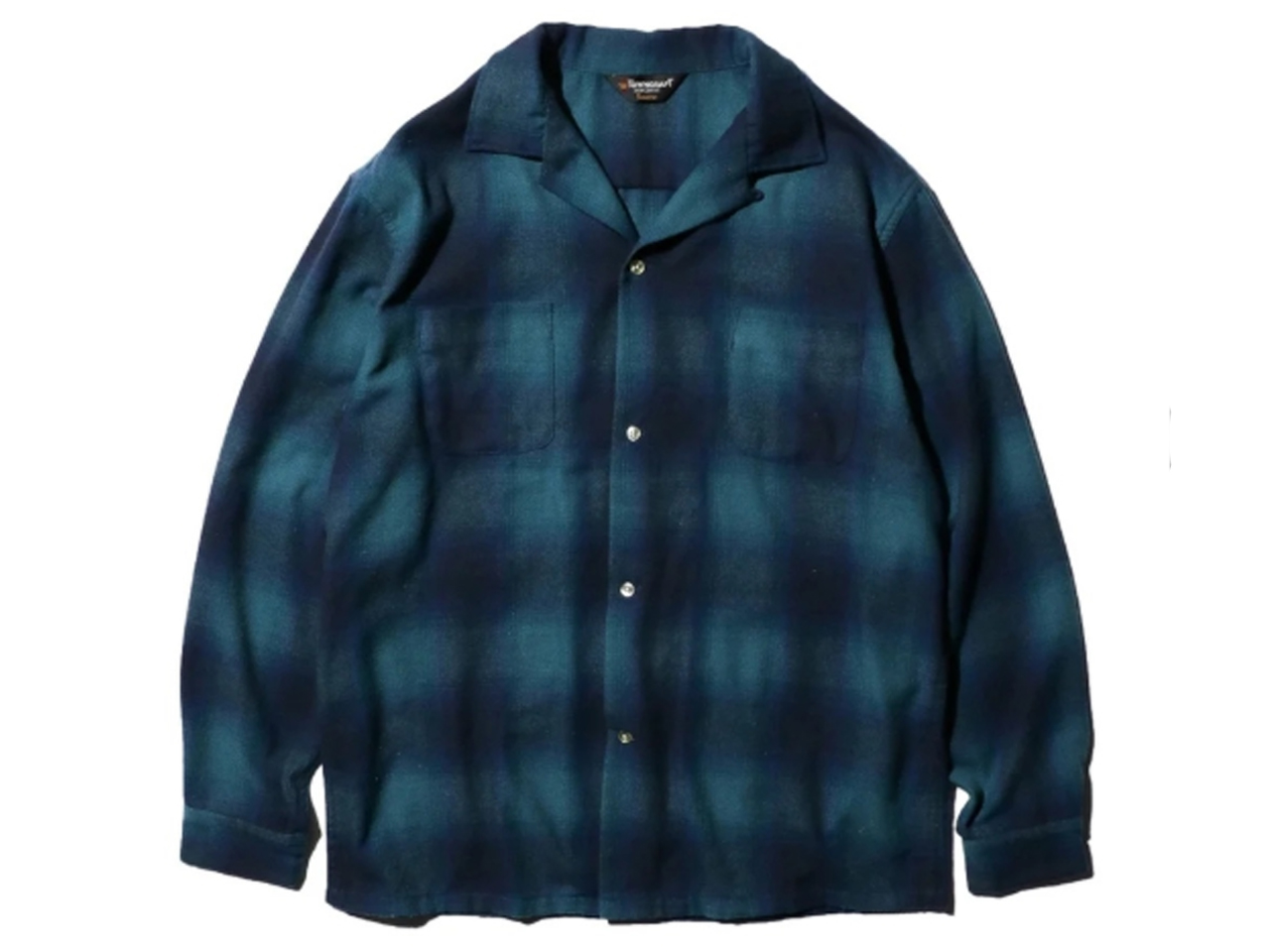 【送料無料】TOWNCRAFT 60's LOOP COLLAR NEL OMBRE SHIRTS BLUE
