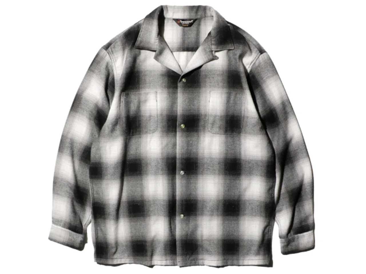 【送料無料】TOWNCRAFT 60's LOOP COLLAR NEL OMBRE SHIRTS WHITE