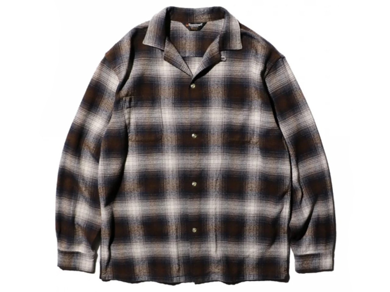 【送料無料】TOWNCRAFT 60's LOOP COLLAR NEL OMBRE SHIRTS BROWN