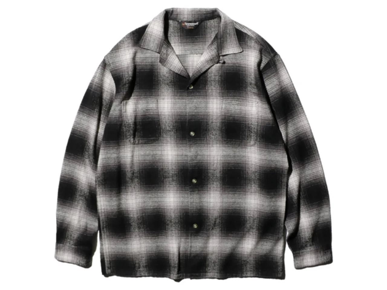 【送料無料】TOWNCRAFT 60's LOOP COLLAR NEL OMBRE SHIRTS BLACK