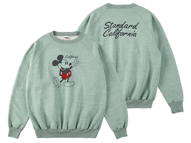 【送料無料】DISNEY × STANDARD CALIFORNIA 88/12 CALIFORNIA CREW SWEAT GREEN