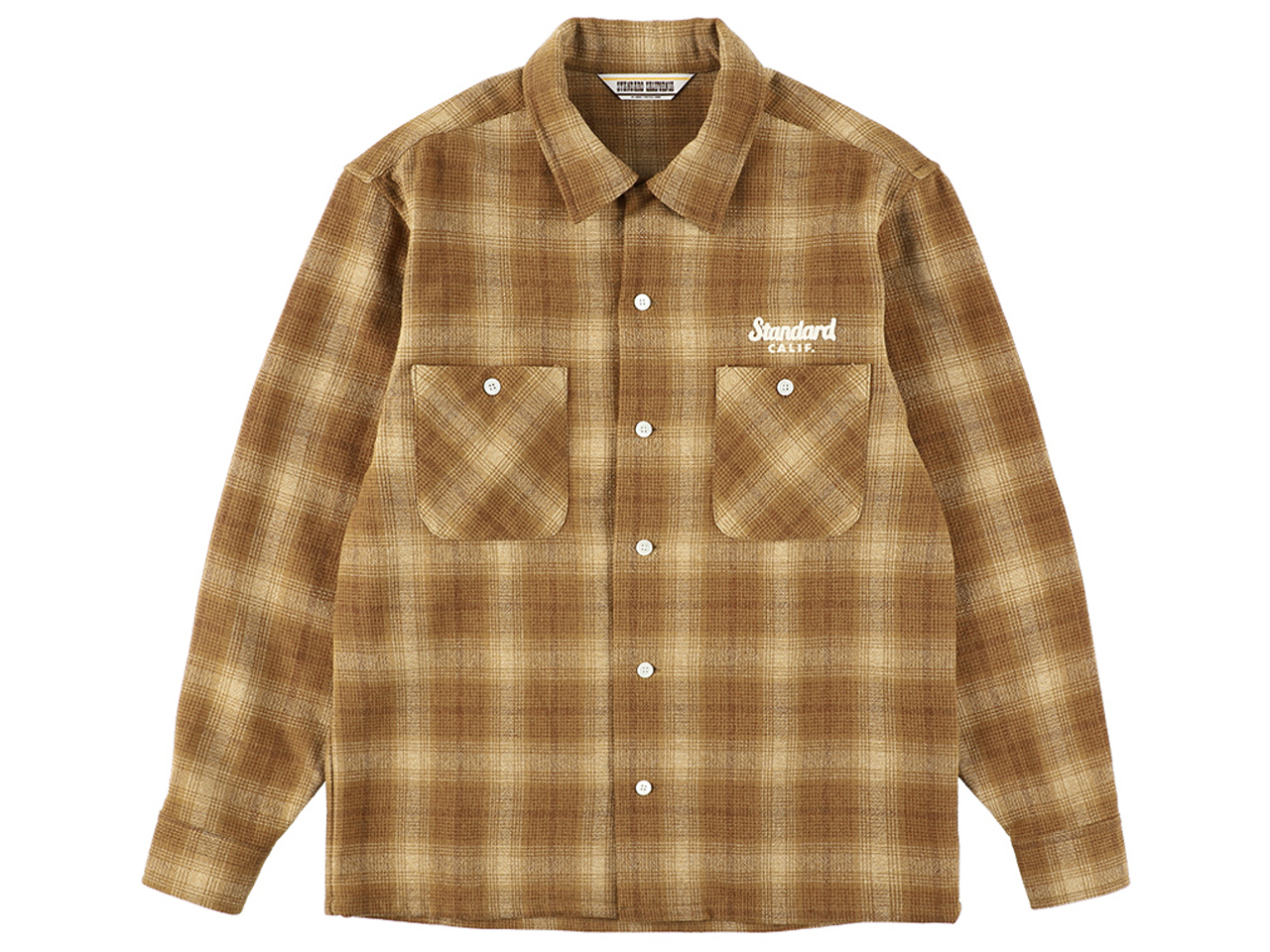 【送料無料】STANDARD CALIFORNIA WOOL CHECK SHIRT BROWN