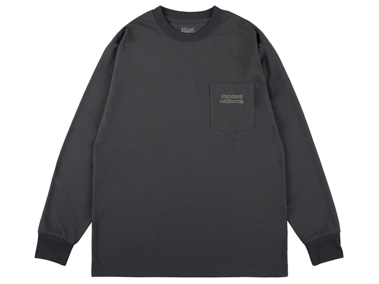 【送料無料】STANDARD CALIFORNIA TECH DRY ACTIVE LOGO POCKET LONG SLEEVE T-SHIRT BLACK