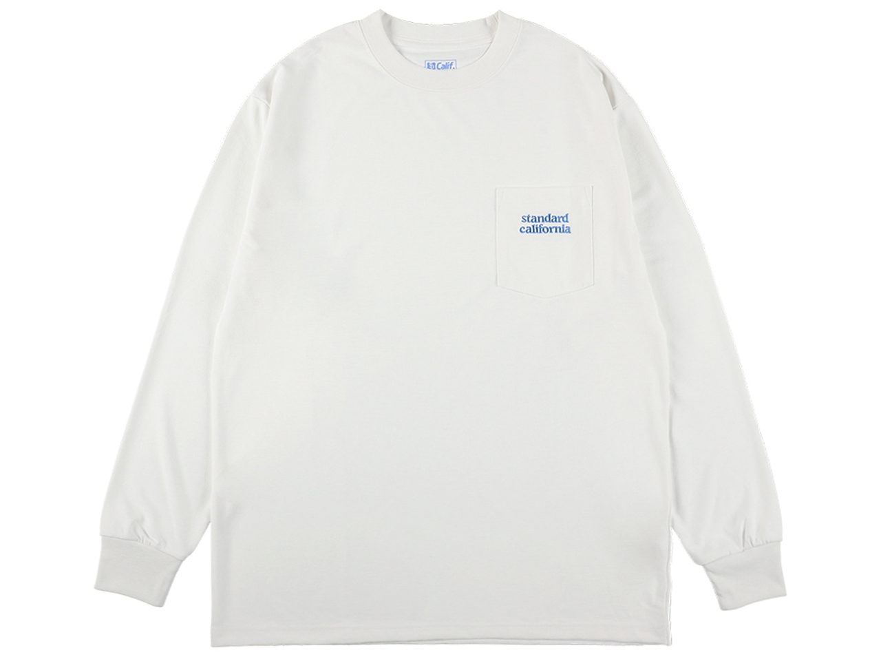 【送料無料】STANDARD CALIFORNIA TECH DRY ACTIVE LOGO POCKET LONG SLEEVE T-SHIRT WHITE