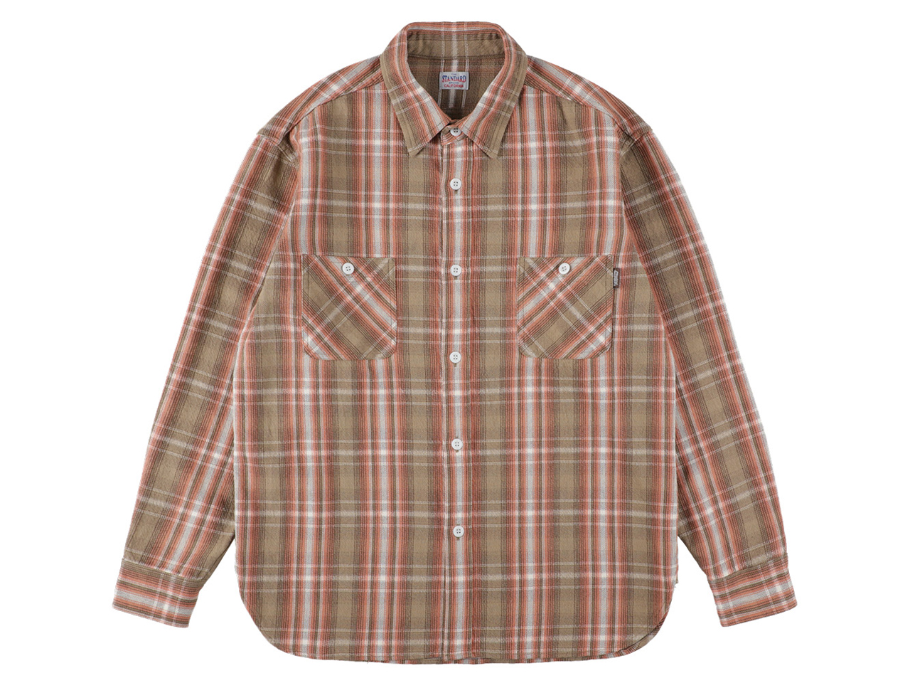 【送料無料】STANDARD CALIFORNIA FLANNEL CHECK SHIRT BEIGE