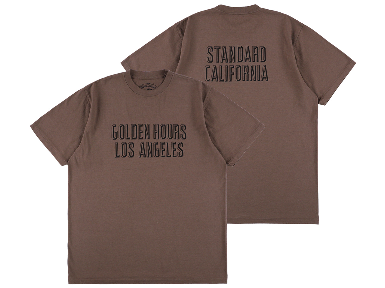 【送料無料】STANDARD CALIFORNIA GOLDEN HOURS LA T-SHIRT BROWN