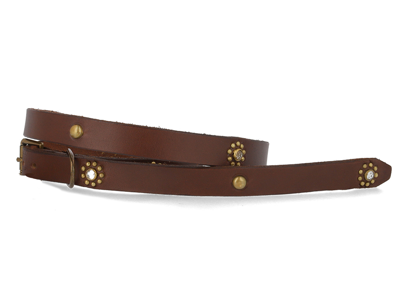 【送料無料】HTC BELT #FLOWER STONE40 0.75 DARK BROWN