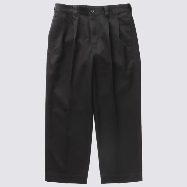 【送料無料】FIDELITY 2TUCK TWILL TROUSERS PANTS BLACK