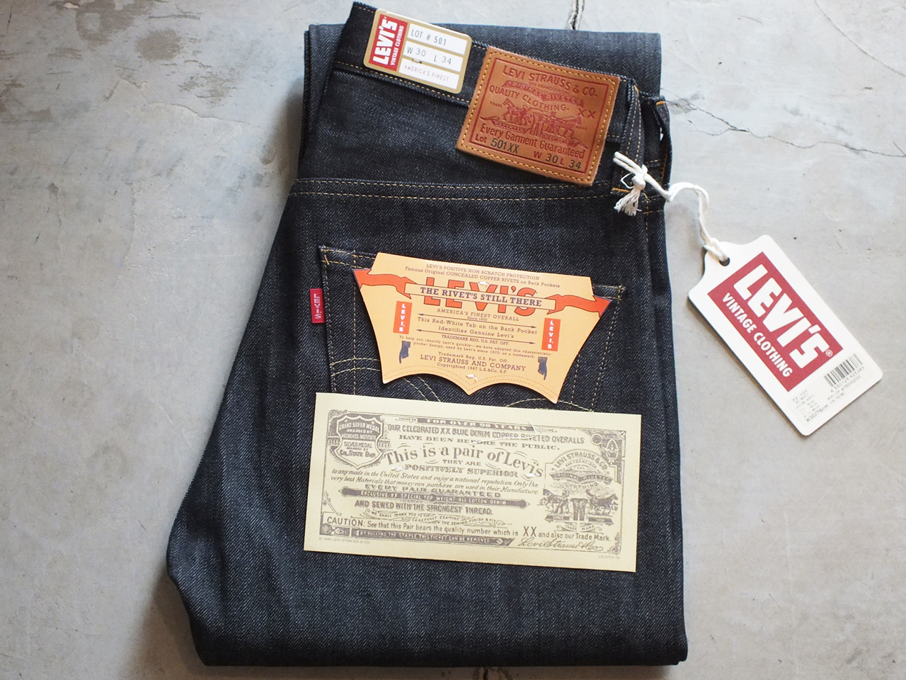 【送料無料】LVC LEVI'S VINTAGE CLOTHING 501XX 1947MODEL ORGANIC RIGID