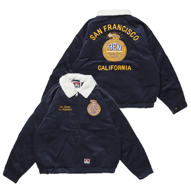 【送料無料】BEN DAVIS REMOVAL BOA COLLAR CORD JACKET NAVY