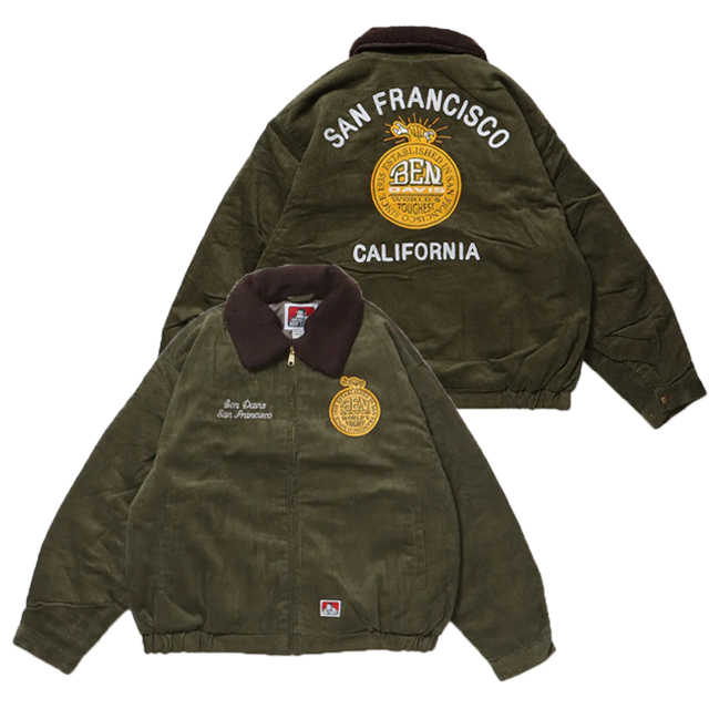 【送料無料】BEN DAVIS REMOVAL BOA COLLAR CORD JACKET KHAKI