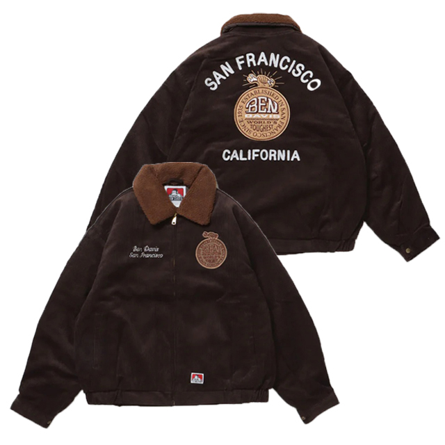 【送料無料】BEN DAVIS REMOVAL BOA COLLAR CORD JACKET BROWN