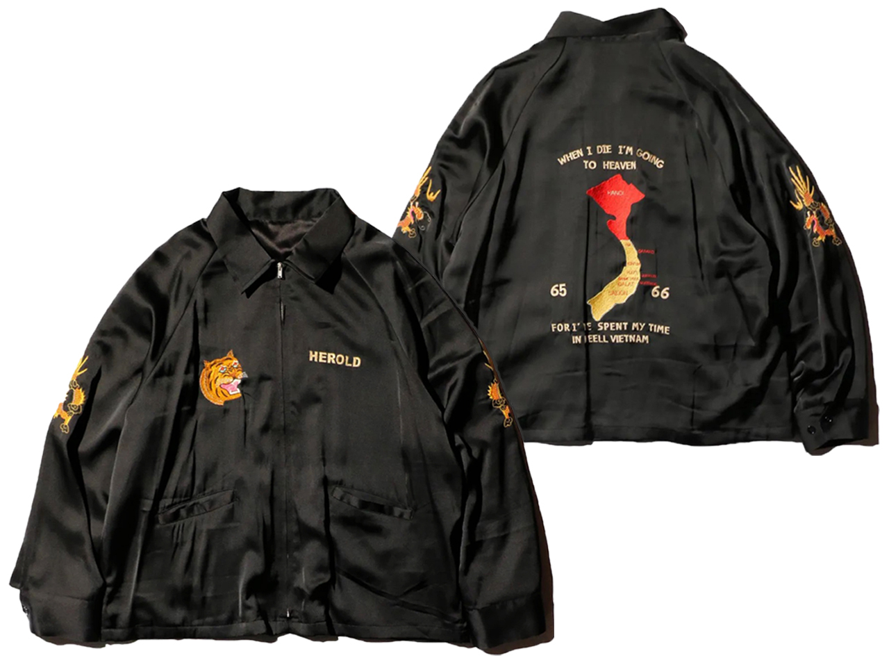 【送料無料】THRIFTY LOOK SOUVENIR VIET-NAM 1965 JACKET SATIN BLACK