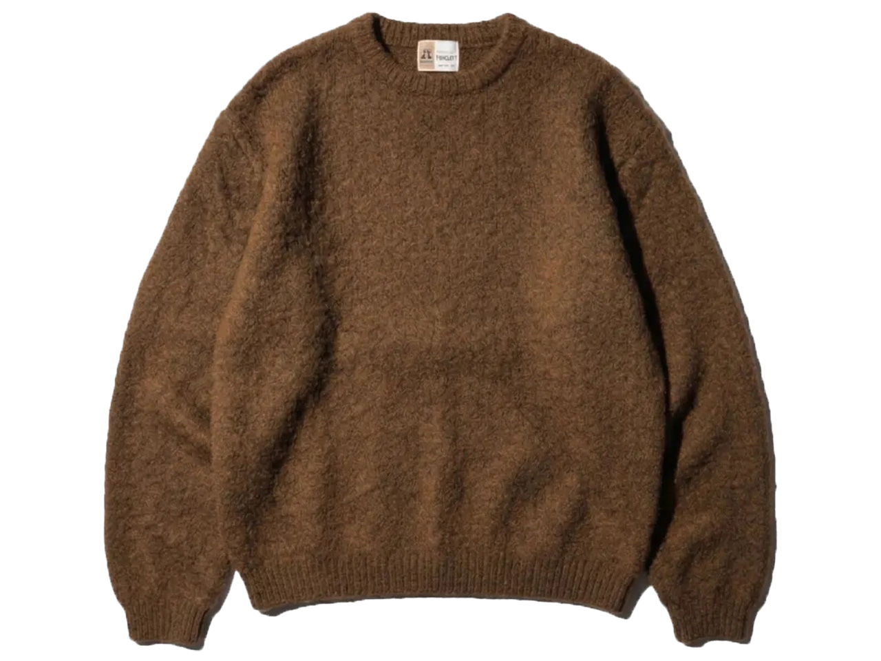 【送料無料】TOWNCRAFT MOHAIR SHAGGY CREW SWEATER BROWN
