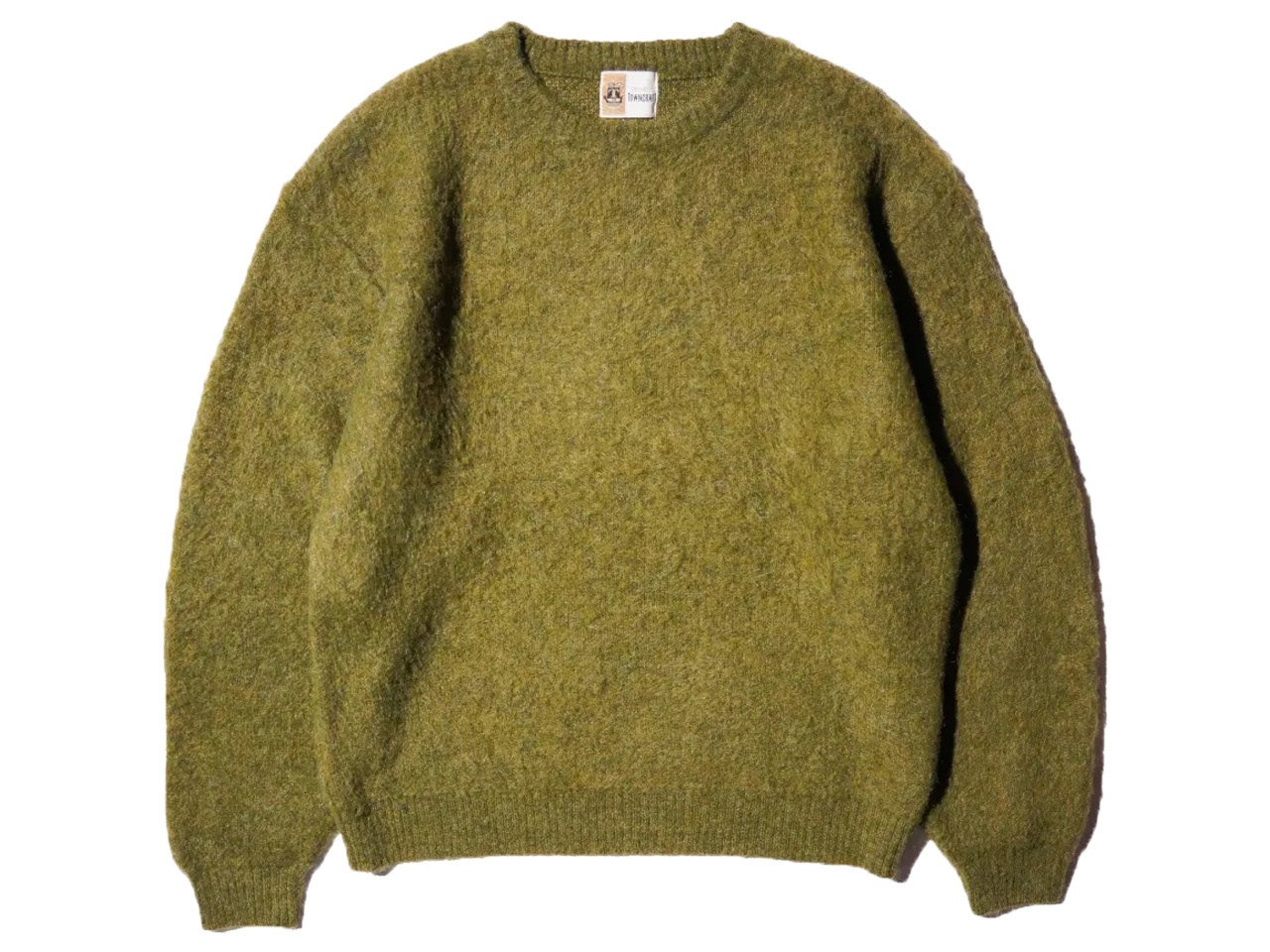 【送料無料】TOWNCRAFT MOHAIR SHAGGY CREW SWEATER OLIVE