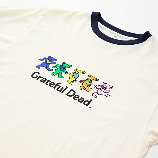 Greatful Dead × Wrangler RINGER T-SHIRT BEAR NAVY 「メール便OK」