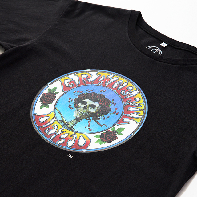 Greatful Dead × Wrangler PRINT T-SHIRT SKULL AND ROSES BLACK 「メール便OK」