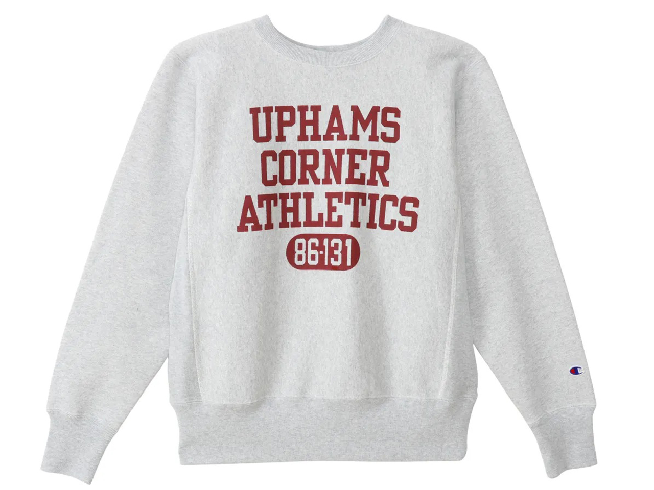 【送料無料】Champion REVERSE WEAVE PRINT CREW NECK SWEAT 70's 11.5oz MODEL GRAY