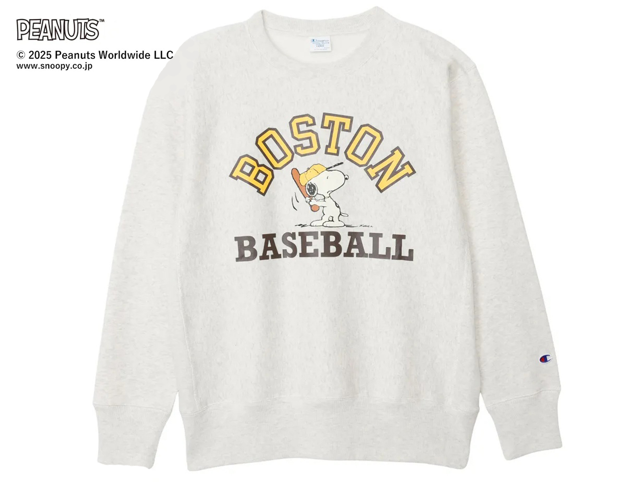 【送料無料】PEANUTS × Champion REVERSE WEAVE CREW NECK SWEAT 70's 11.5oz MODEL OATMEAL