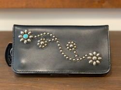 【送料無料】HTC × STANDARD CALIFORNIA LONG WALLET #125 FLOWER TURQUOISE BLACK