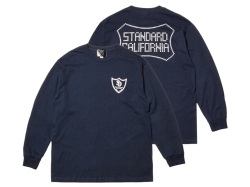 【送料無料】HTC × STANDARD CALIFORNIA LOGO LONG SLEEVE T-SHIRT NAVY
