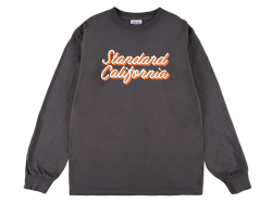 【送料無料】STANDARD CALIFORNIA HEAVYWEIGHT MODERN TWIST SIGNS LOGO LONG SLEEVE T-SHIRT CHARCOAL