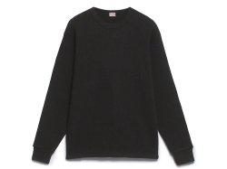 【送料無料】Healthknit SUPER HEAVY WAFFLE CREW NECK L/S #52011 BLACK