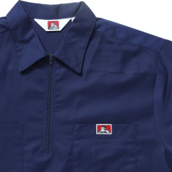 BEN DAVIS HALF ZIP S/S WORK SHIRT NAVY